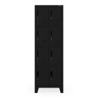 JAN NOWAK ROBERT 2 Plus, fém öltözőszekrény, 8 rekeszes, 559 × 1720 × 450 mm, fekete