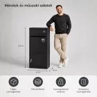 JAN NOWAK PAT kültéri fém csomagláda és postaláda, fekete