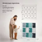 JAN NOWAK OLA fém öltözőszekrény, 12 rekeszes, 1090x1200x450, szürke-kék-sötétkék