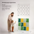JAN NOWAK OLA fém öltözőszekrény, 12 rekeszes, 1090x1200x450, szürke-zöld-sárga