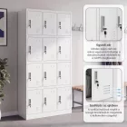 JAN NOWAK MARCIN fém öltözőszekrény, 12 rekeszes, 900x1850x400, fehér