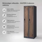 JAN NOWAK KACPER II pléh öltözőszekrény, kétmodulos, 600x1800x500, antracit-dió