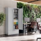 JAN NOWAK Megan fém moduláris multifunkcionális szekrény fiókkal 1850x900x400 mm, fekete