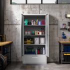 JAN NOWAK Megan fém moduláris multifunkcionális szekrény fiókkal 1850x900x400 mm, fekete