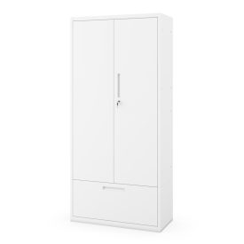   JAN NOWAK Megan fém moduláris multifunkcionális szekrény magas fiókkal 1950x900x400 mm, fehér
