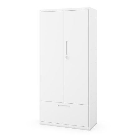JAN NOWAK Megan fém moduláris multifunkcionális szekrény magas fiókkal 1950x900x400 mm, fehér