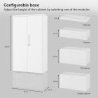 JAN NOWAK Megan fém moduláris multifunkcionális szekrény magas fiókkal 1950x900x400 mm, fehér