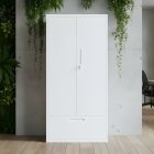 JAN NOWAK Megan fém moduláris multifunkcionális szekrény magas fiókkal 1950x900x400 mm, fehér