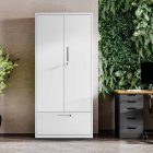 JAN NOWAK Megan fém moduláris multifunkcionális szekrény magas fiókkal 1950x900x400 mm, fehér