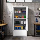 JAN NOWAK Megan fém moduláris multifunkcionális szekrény magas fiókkal 1950x900x400 mm, fehér