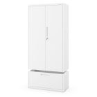 JAN NOWAK Megan fém moduláris multifunkcionális szekrény magas fiókkal 1950x900x400 mm, fehér