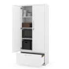 JAN NOWAK Megan fém moduláris multifunkcionális szekrény magas fiókkal 1950x900x400 mm, fehér