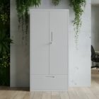 JAN NOWAK Megan fém moduláris multifunkcionális szekrény magas fiókkal 1950x900x400 mm, szürke