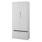 JAN NOWAK Megan fém moduláris multifunkcionális szekrény magas fiókkal 1950x900x400 mm, szürke