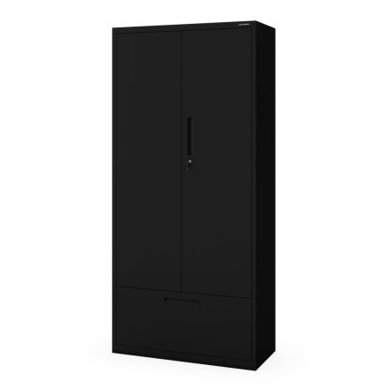 JAN NOWAK Megan fém moduláris multifunkcionális szekrény magas fiókkal 1950x900x400 mm, fekete