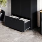 JAN NOWAK Megan fém moduláris multifunkcionális szekrény magas fiókkal 1950x900x400 mm, fekete