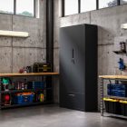 JAN NOWAK Megan fém moduláris multifunkcionális szekrény magas fiókkal 1950x900x400 mm, fekete