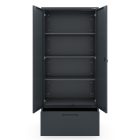 JAN NOWAK Megan fém moduláris multifunkcionális szekrény magas fiókkal 1950x900x400 mm, antracit