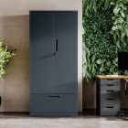 JAN NOWAK Megan fém moduláris multifunkcionális szekrény magas fiókkal 1950x900x400 mm, antracit