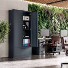 JAN NOWAK Megan fém moduláris multifunkcionális szekrény magas fiókkal 1950x900x400 mm, antracit