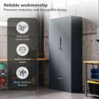 JAN NOWAK Megan fém moduláris multifunkcionális szekrény magas fiókkal 1950x900x400 mm, antracit