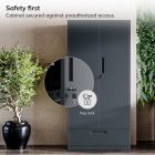 JAN NOWAK Megan fém moduláris multifunkcionális szekrény magas fiókkal 1950x900x400 mm, antracit