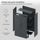 JAN NOWAK Megan fém moduláris multifunkcionális szekrény magas fiókkal 1950x900x400 mm, antracit