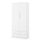 JAN NOWAK Megan fém moduláris multifunkcionális szekrény két fiókkal 1950x900x400 mm, fehér