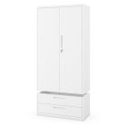JAN NOWAK Megan fém moduláris multifunkcionális szekrény két fiókkal 1950x900x400 mm, fehér