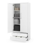 JAN NOWAK Megan fém moduláris multifunkcionális szekrény két fiókkal 1950x900x400 mm, fehér