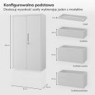 JAN NOWAK Megan fém moduláris multifunkcionális szekrény két fiókkal 1950x900x400 mm, szürke