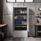 JAN NOWAK Megan fém moduláris multifunkcionális szekrény két fiókkal 1950x900x400 mm, szürke