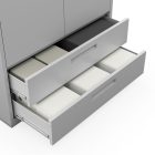 JAN NOWAK Megan fém moduláris multifunkcionális szekrény két fiókkal 1950x900x400 mm, szürke