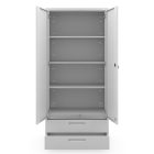 JAN NOWAK Megan fém moduláris multifunkcionális szekrény két fiókkal 1950x900x400 mm, szürke