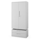 JAN NOWAK Megan fém moduláris multifunkcionális szekrény két fiókkal 1950x900x400 mm, szürke