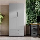 JAN NOWAK Megan fém moduláris multifunkcionális szekrény két fiókkal 1950x900x400 mm, szürke