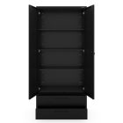 JAN NOWAK Megan fém moduláris multifunkcionális szekrény két fiókkal 1950x900x400 mm, fekete