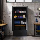 JAN NOWAK Megan fém moduláris multifunkcionális szekrény két fiókkal 1950x900x400 mm, fekete