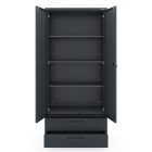 JAN NOWAK Megan fém moduláris multifunkcionális szekrény két fiókkal 1950x900x400 mm, antracit