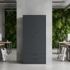 JAN NOWAK Megan fém moduláris multifunkcionális szekrény két fiókkal 1950x900x400 mm, antracit