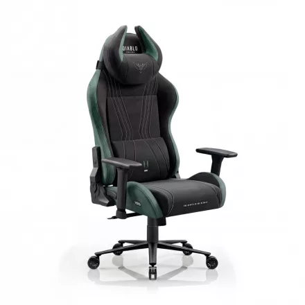DIABLO X-HORN gamer szék, normal size, szövetes, fekete-zöld, Forest Green