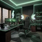 DIABLO X-HORN gamer szék, normal size, szövetes, fekete-zöld, Forest Green