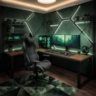 DIABLO X-HORN gamer szék, normal size, szövetes, fekete-zöld, Forest Green