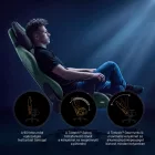 DIABLO X-HORN gamer szék, normal size, szövetes, fekete-zöld, Forest Green