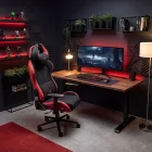 DIABLO X-HORN gamer szék, normal size, szövetes, fekete-piros, Bloody Mary