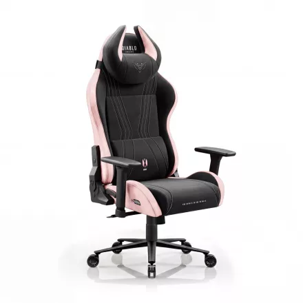 DIABLO X-HORN gamer szék, normal size, szövetes, fekete-rózsaszín, Akira Pink