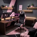 DIABLO X-HORN gamer szék, normal size, szövetes, fekete-rózsaszín, Akira Pink