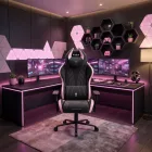 DIABLO X-HORN gamer szék, normal size, szövetes, fekete-rózsaszín, Akira Pink