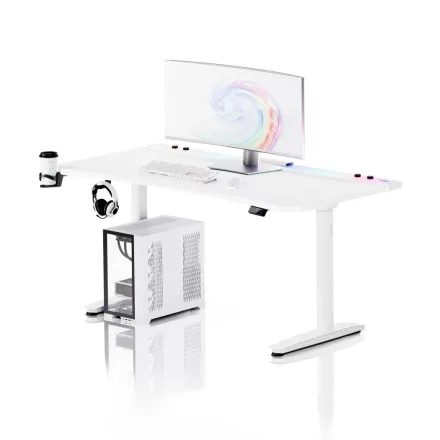 DIABLO X-Forge 1600 elektromos gamer asztal, 160 x 70 cm, fehér