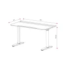 DIABLO X-Forge 1600 elektromos gamer asztal, 160 x 70 cm, fehér
